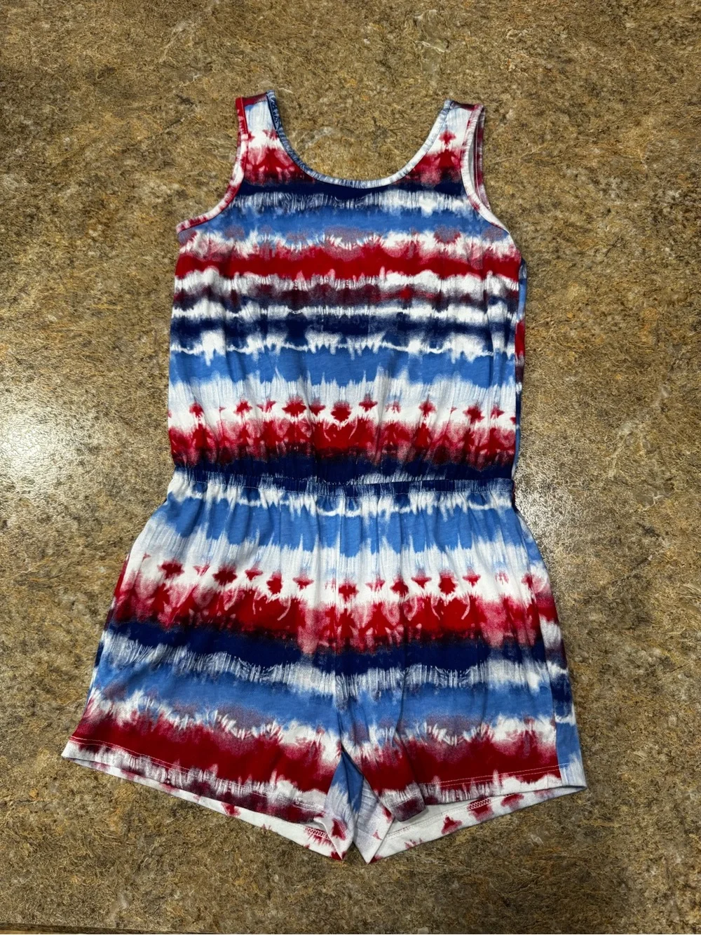 The Children’s Place Patriotic Tie-Dye Romper – Girls Size 10/12